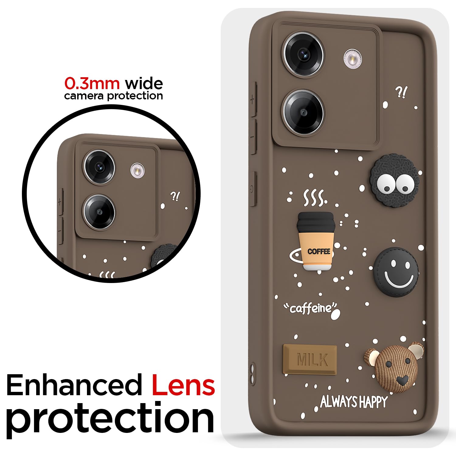Pikkme brown mobile back cover for Poco M7 Pro 5G/3D – photo 5