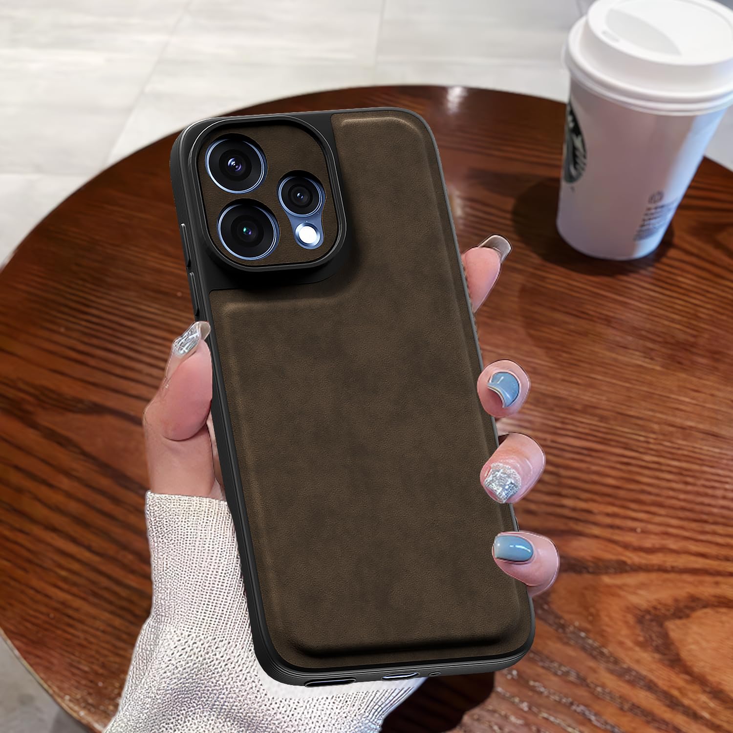 Oppo Reno 15 5G Leather back cover in coffee by Pikkme – photo 7