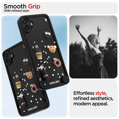 Pikkme CMF by Nothing Phone 1 Cute Fun Cartoon 3D Bear Coffee  Back Cover (Black)