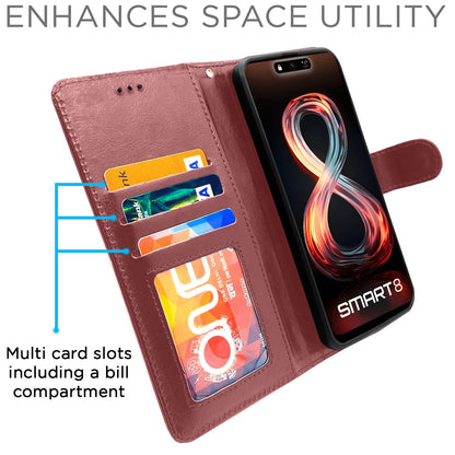 Infinix Smart 8 Wallet wallet flip cover in brown by Pikkme – photo 2