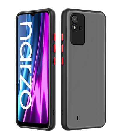 Black mobile back cover for Realme Narzo 50i – Pikkme