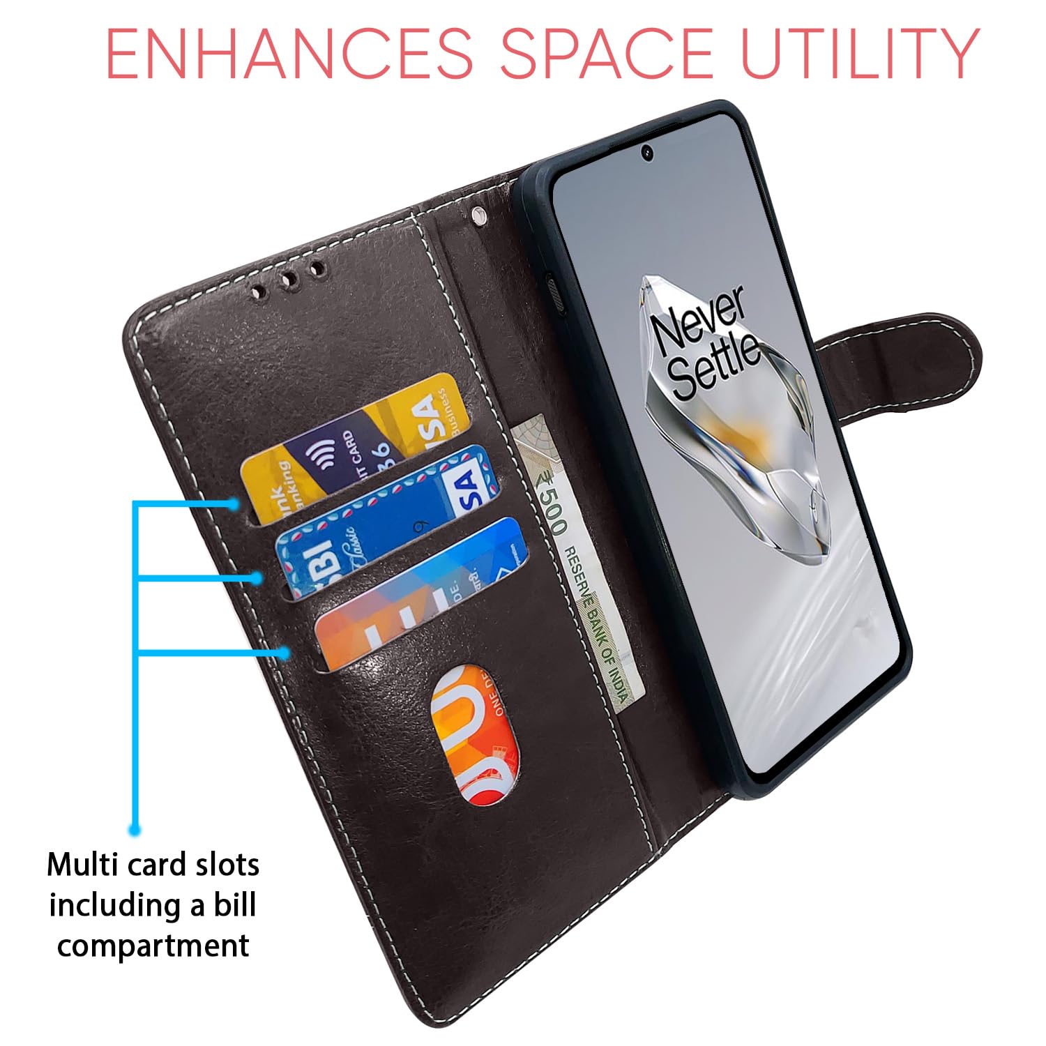 Coffee & brown mobile flip cover for OnePlus 12 5G – Pikkme – photo 4