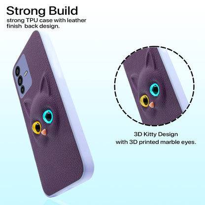 Pikkme Vivo V23 5G Kitty Back Cover (Purple)