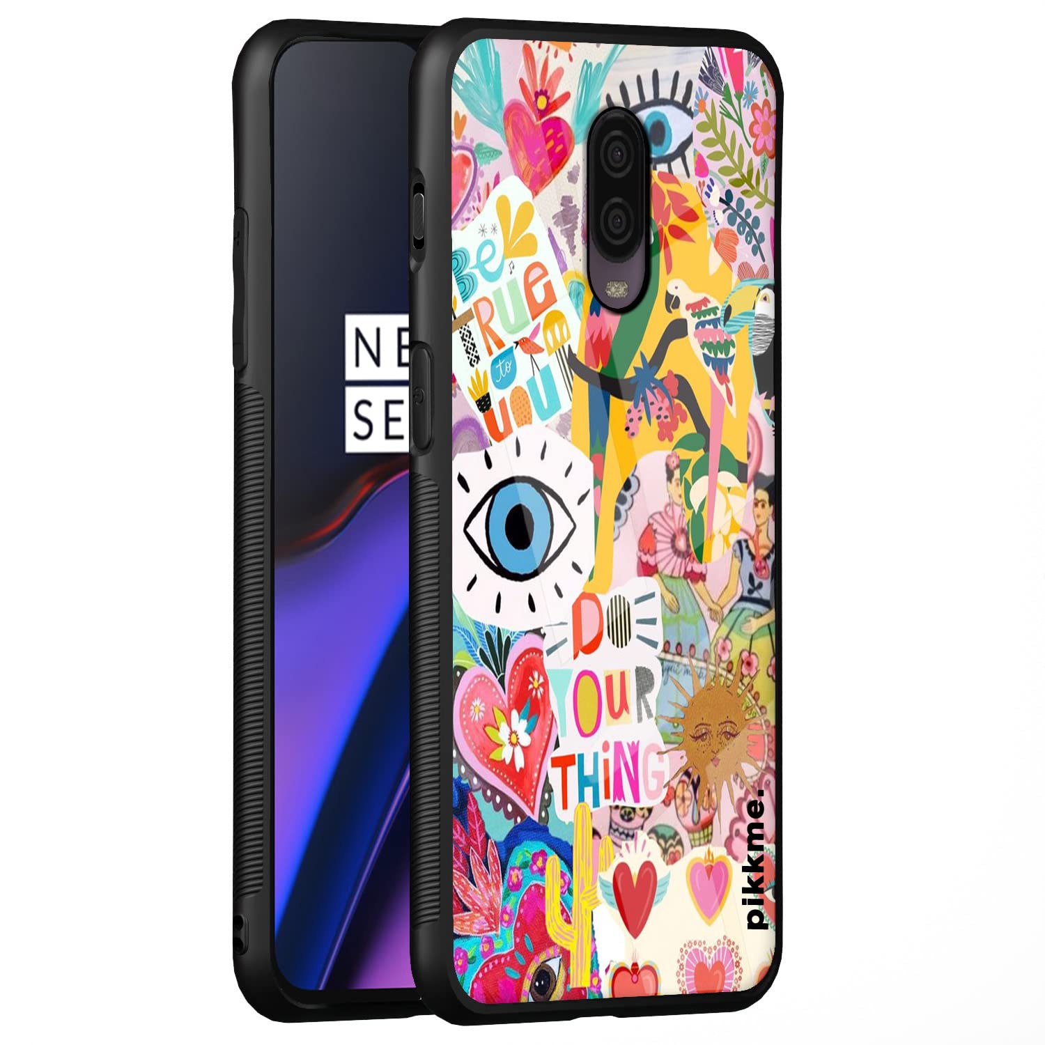 Pikkme Flower mobile back cover for OnePlus 6T