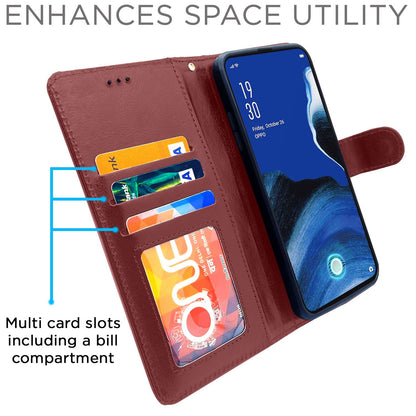 Pikkme brown Wallet mobile flip cover for Reno 2Z/2F – photo 5
