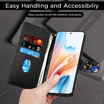 Pikkme Oppo A2 Pro 5G Wallet black flower flip case – photo 6