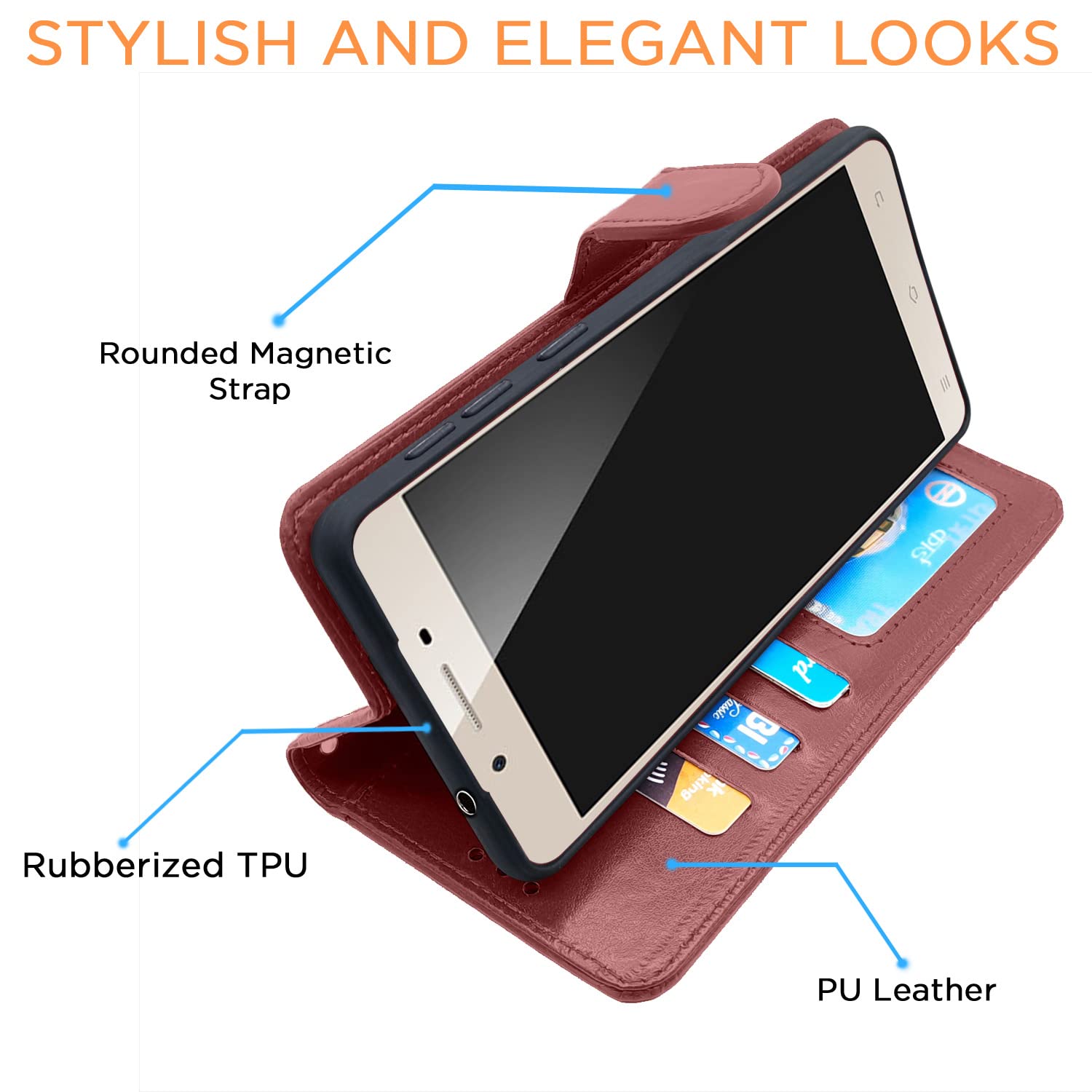 Vivo Y53 flip cover in brown by Pikkme – photo 5