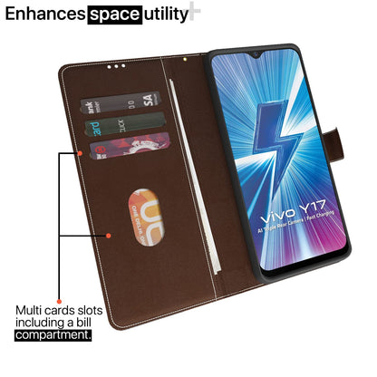 Vivo Y12/Y15/Y17/U10 wallet flip cover in brown & coffee by Pikkme – photo 2
