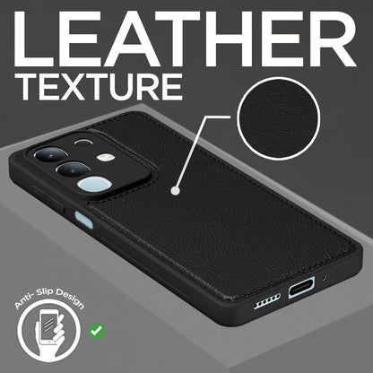 Pikkme Vivo T4x 5G / iQoo Z10x 5G Leather Back Case | Black