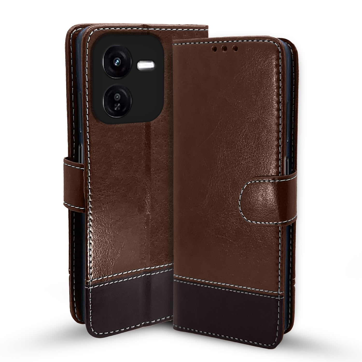 Brown & coffee wallet flip cover for iQOO Z9x 5G – Pikkme