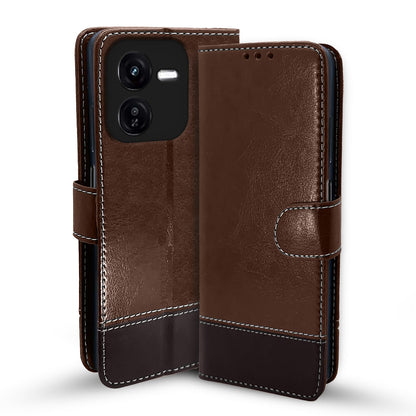 Brown & coffee wallet flip cover for iQOO Z9x 5G – Pikkme