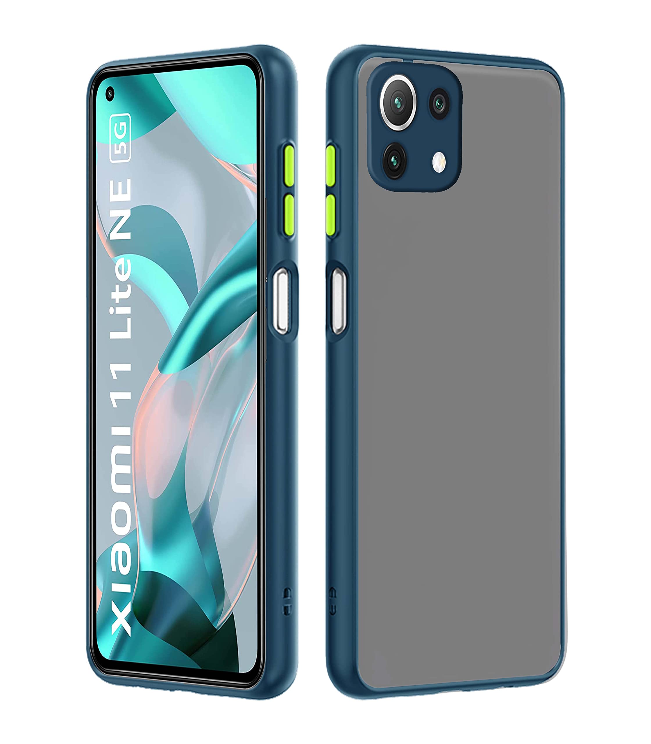 Mi 11 Lite Hybrid mobile back cover in blue by Pikkme