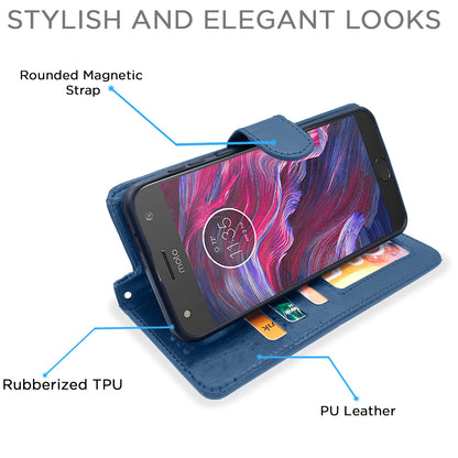 Pikkme blue wallet flip cover for Moto X4 – photo 5