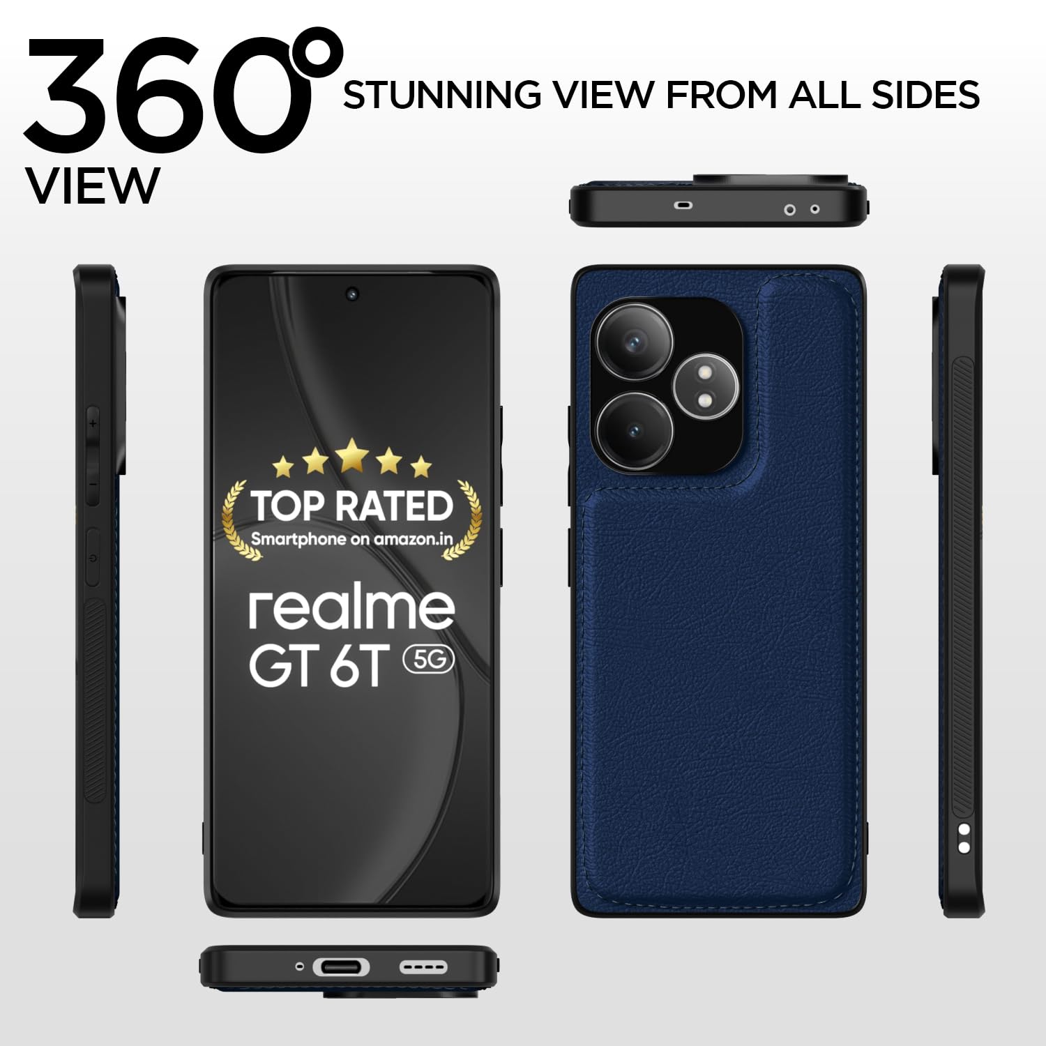 Pikkme Realme GT 6/GT 6T 5G Leather blue phone cover – photo 2