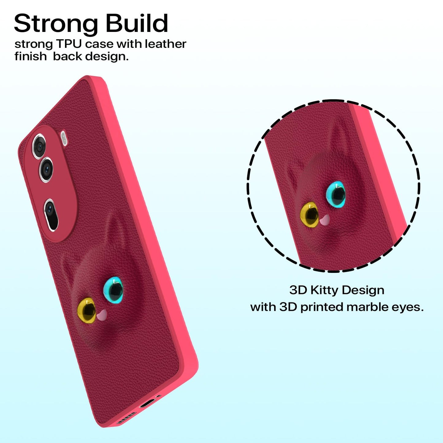 Pikkme Oppo Reno 11 Pro 5G Kitty Back Cover (Pink)