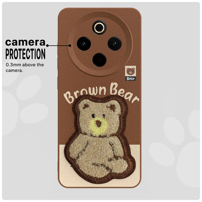 Vivo T4/iQOO Z10 5G Plush Patch mobile cover in brown by Pikkme – photo 6