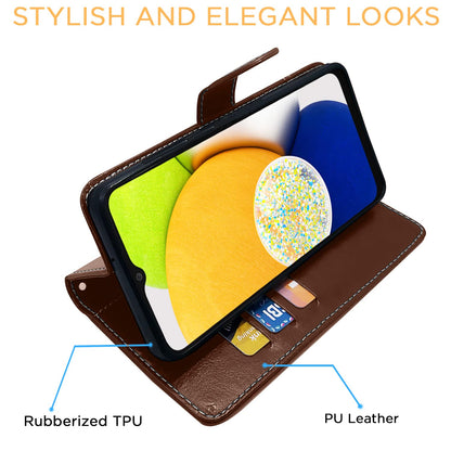Pikkme brown & coffee Magnetic mobile flip cover for Samsung A03 – photo 5