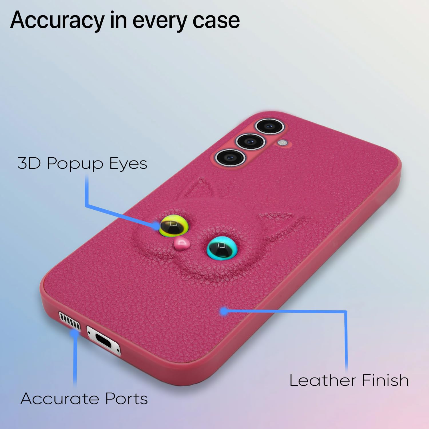 Pikkme Samsung Galaxy S23 FE 5G Kitty Back Cover (Pink)