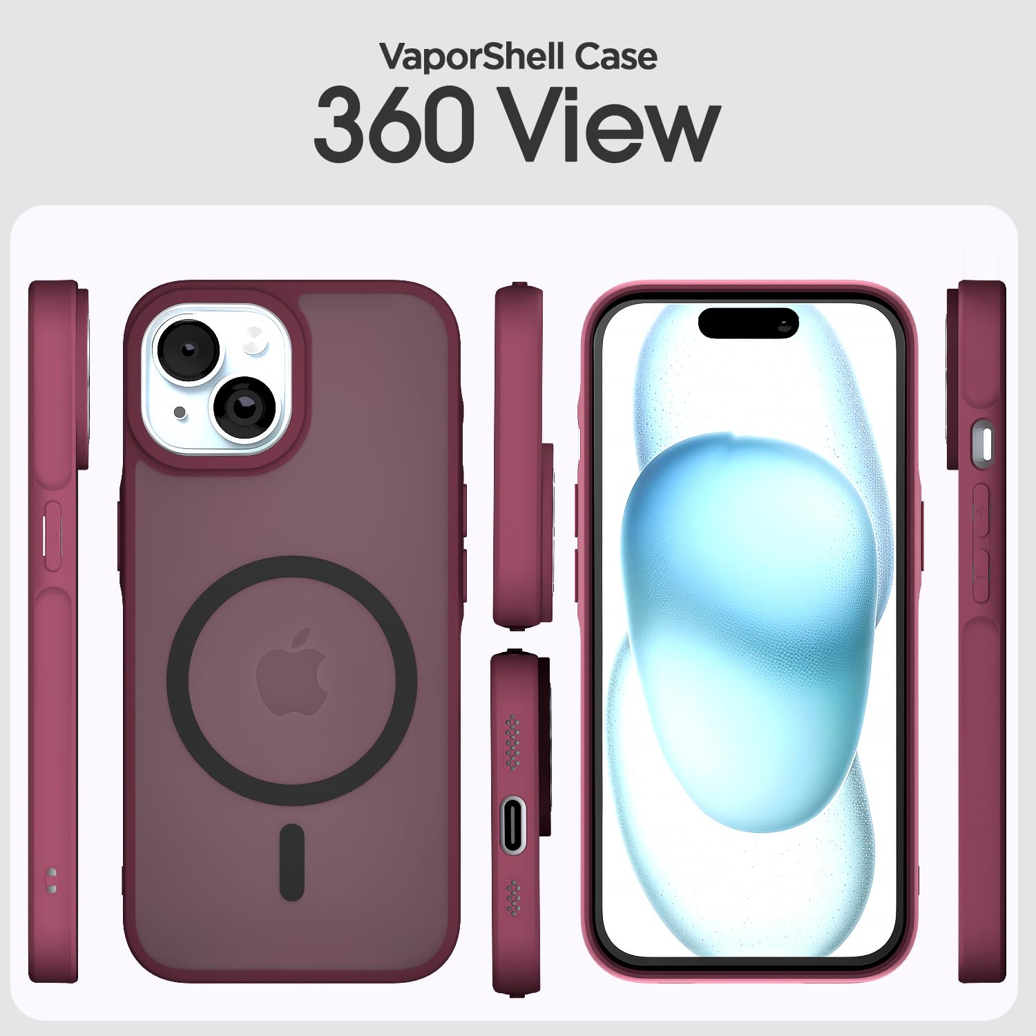 iPhone 15 MagSafe back cover in cherry by Pikkme – photo 2