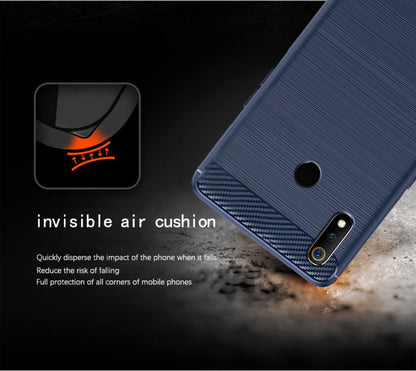 Pikkme Realme 3 / 3i Hybrid Carbon Fiber Back Cover | Blue