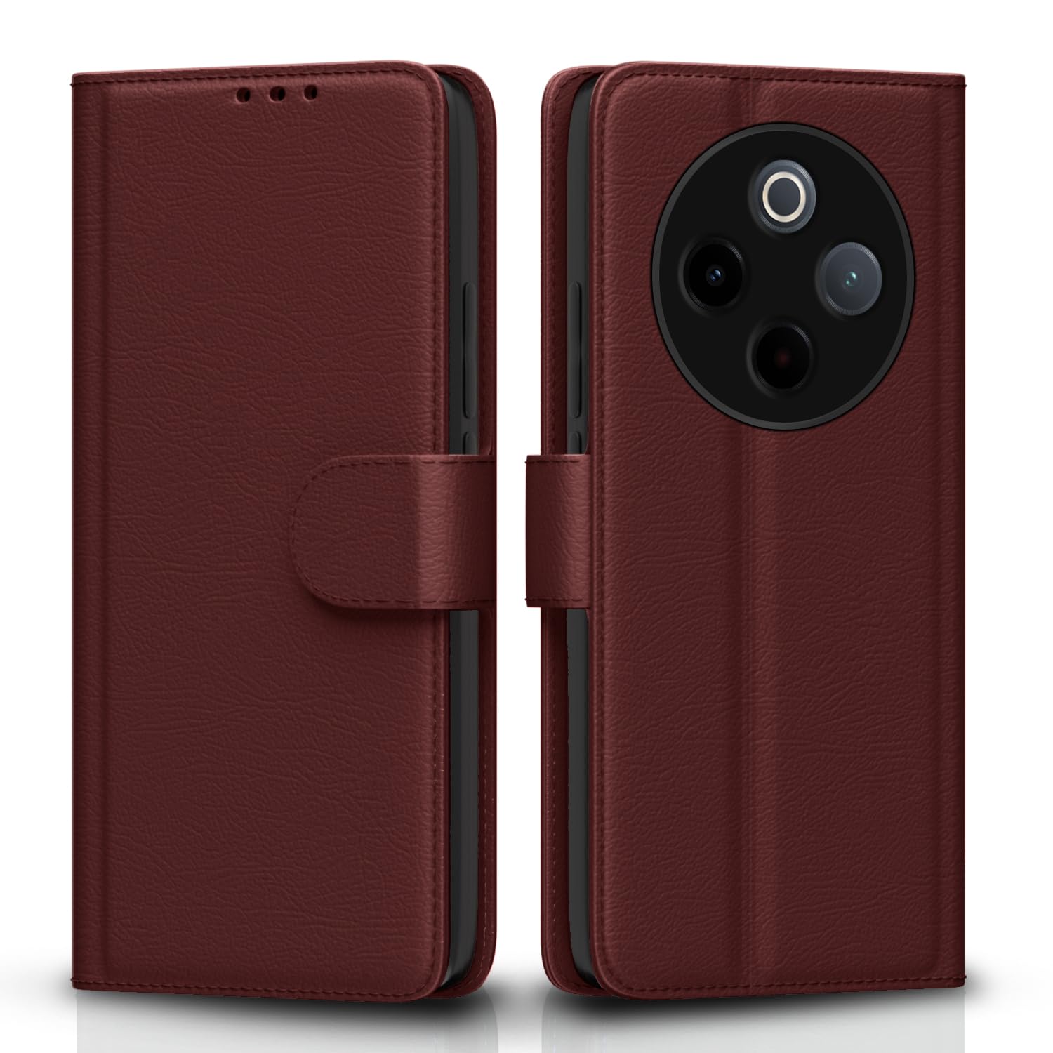  Vivo T4 5G / iQoo Z10 5G Vintage Flip Cover  - Brown
