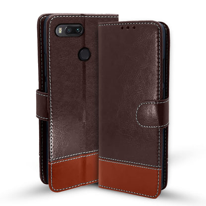 Mi A1 flip case in coffee & brown by Pikkme