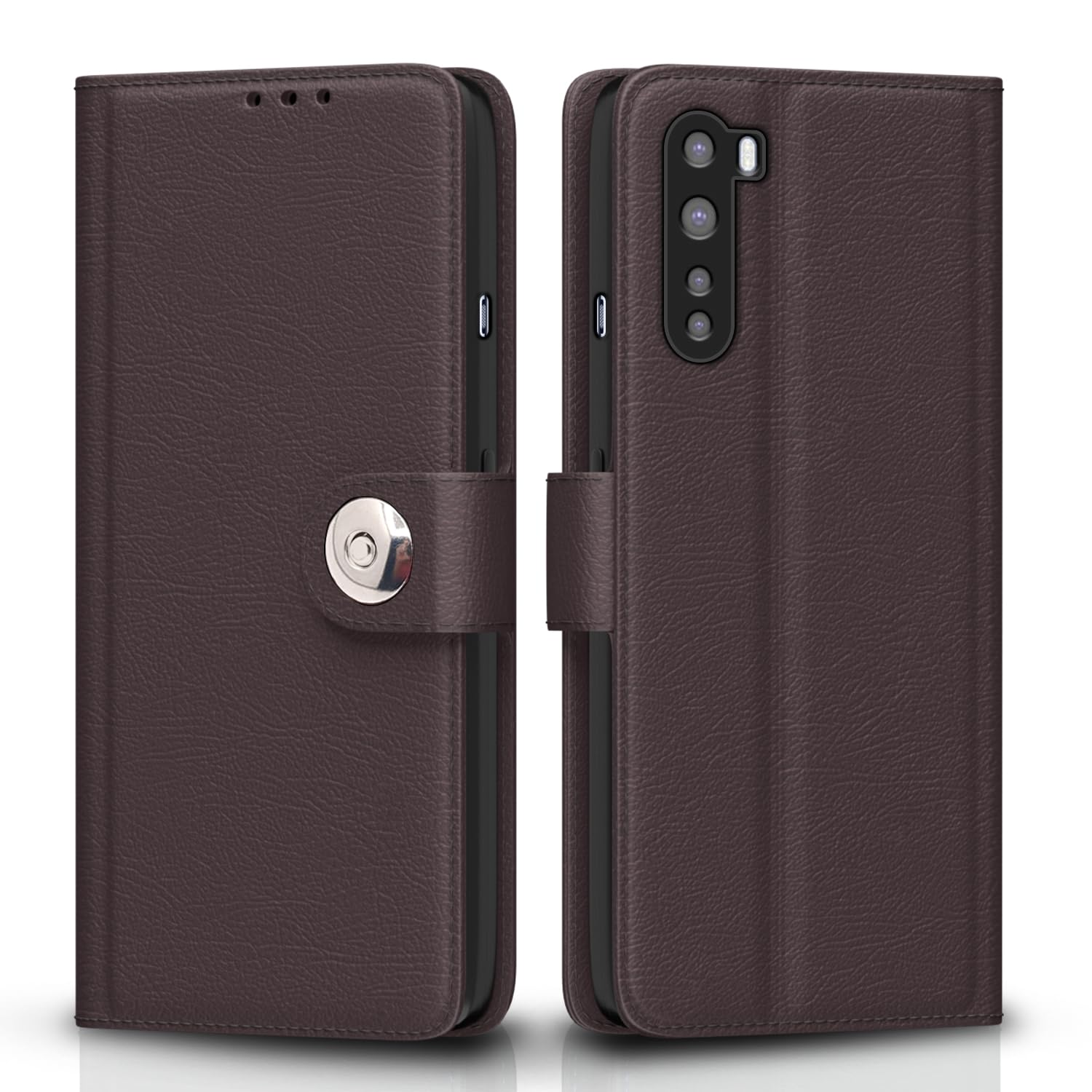OnePlus Nord (2020) Button flip cover in coffee by Pikkme