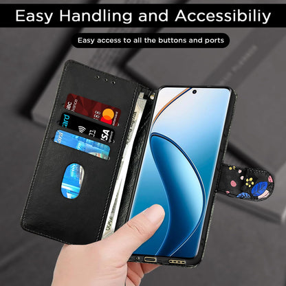 Realme 12 Pro/12 Pro Plus 5G Wallet wallet flip cover in black flower by Pikkme – photo 4