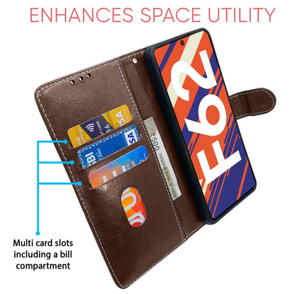 Brown & coffee Magnetic flip cover for Samsung F62 – Pikkme – photo 3