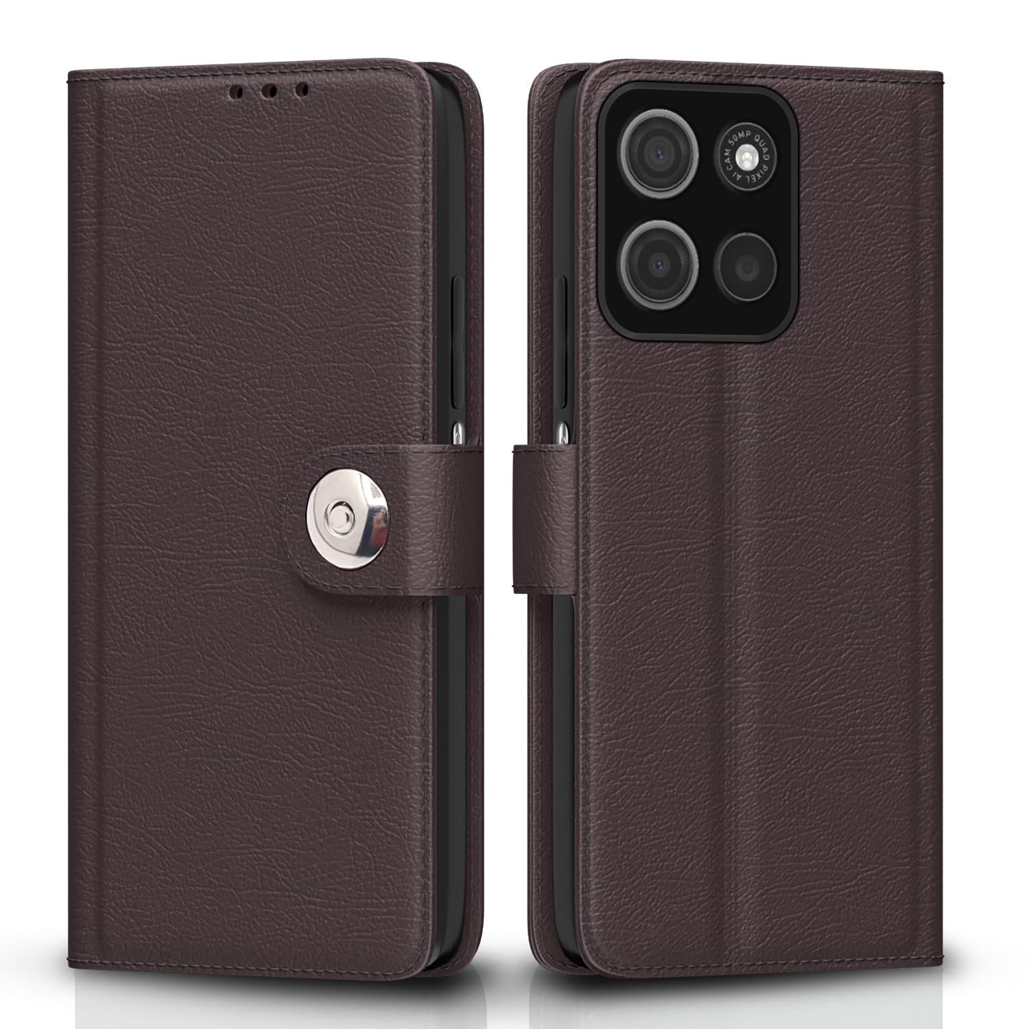 Pikkme Moto G15 coffee wallet flip cover