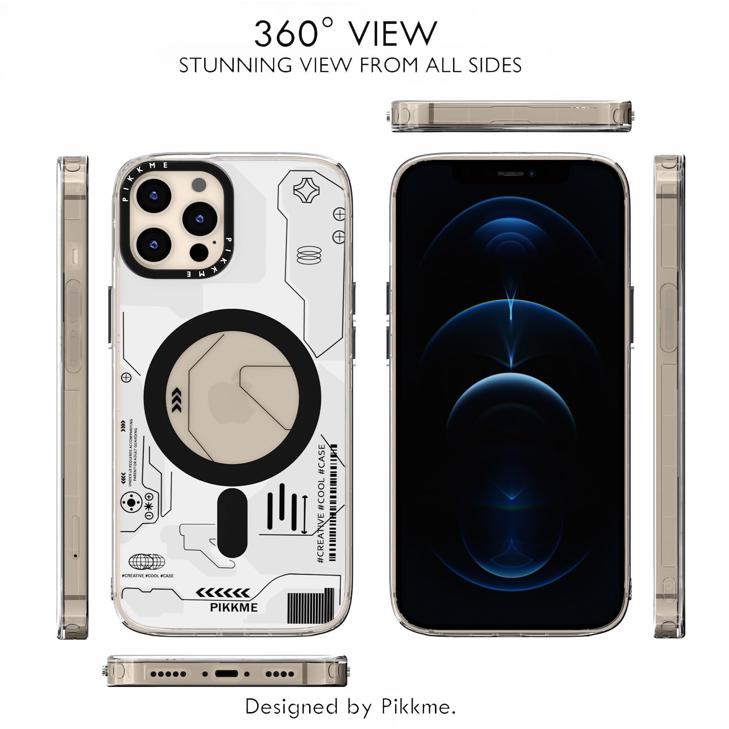 Pikkme  iPhone 12 Pro Max Printmagsafe Back Cover (White)
