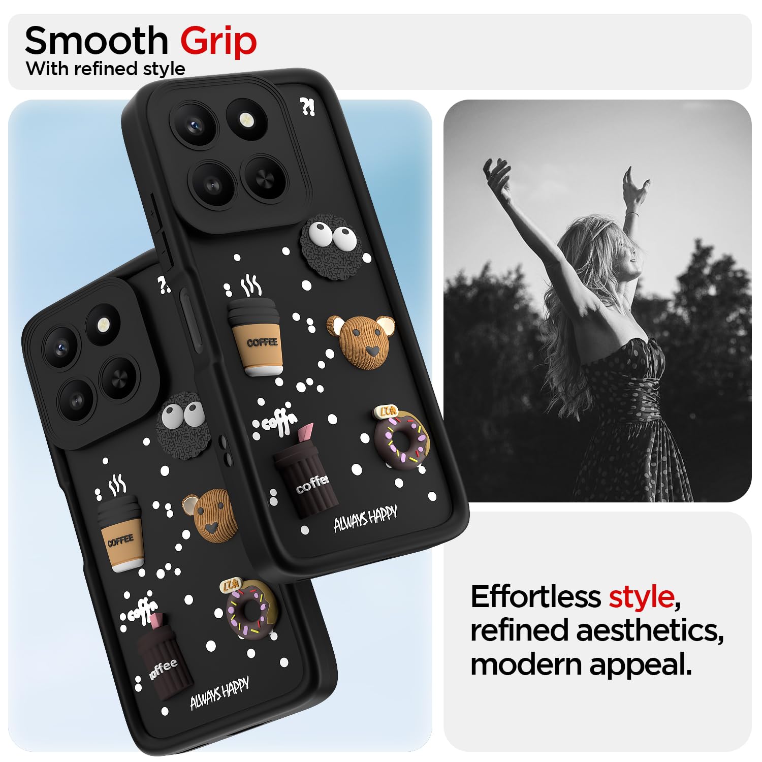 Black Silicone back cover for Honor X7d 5G/3D – Pikkme – photo 2