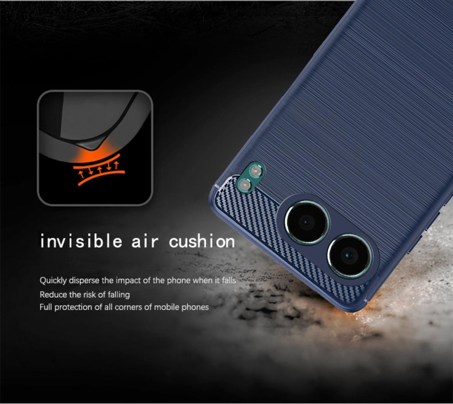 Pikkme OnePlus Nord 4 5G Hybrid Carbon Fiber Back Cover (Blue)