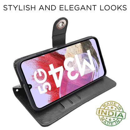 Pikkme Samsung M34 5G Button black mobile flip cover – photo 5