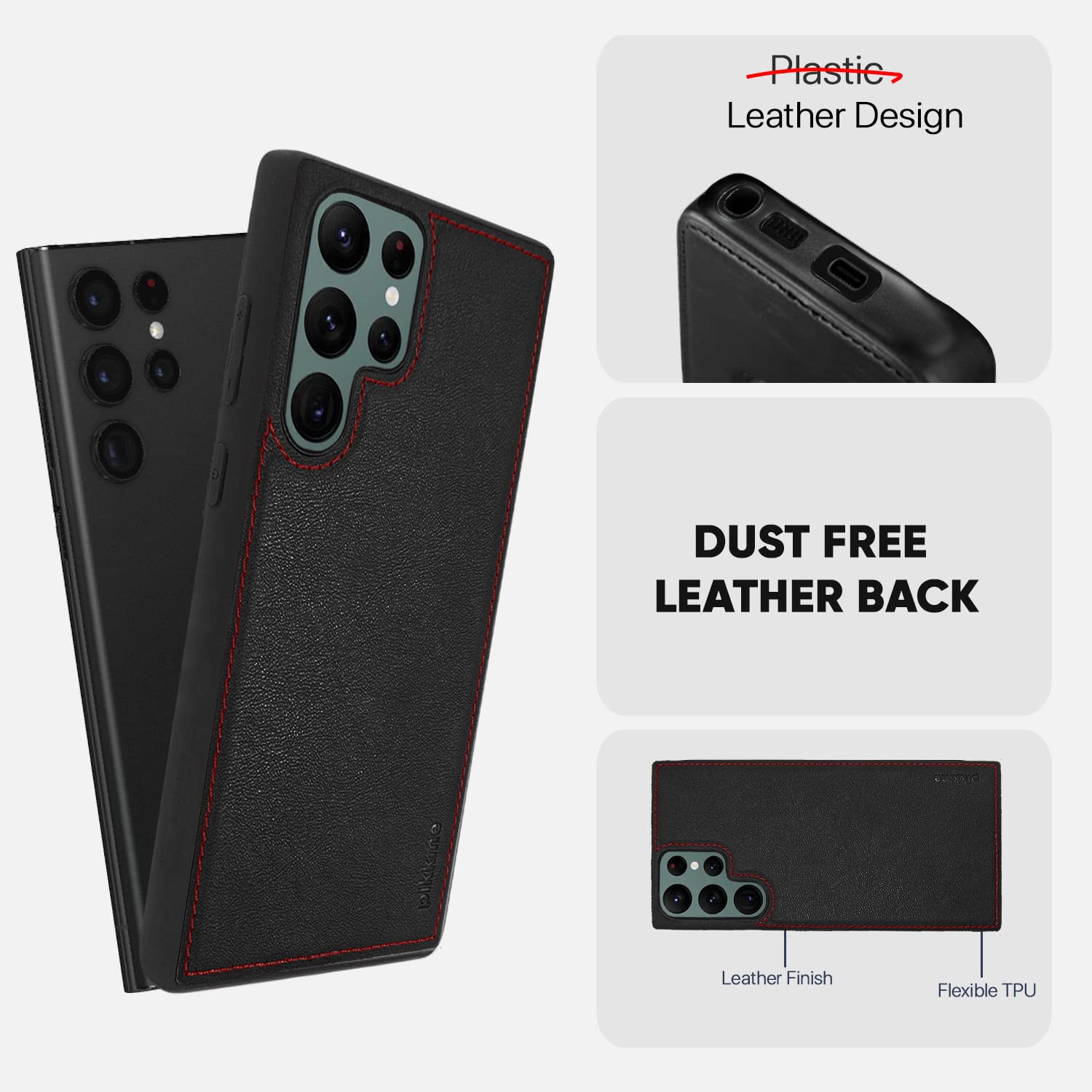 Samsung S22 Ultra Leather mobile cover in black by Pikkme – photo 5