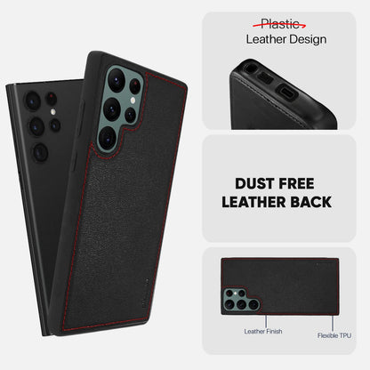 Samsung S22 Ultra Leather mobile cover in black by Pikkme – photo 5