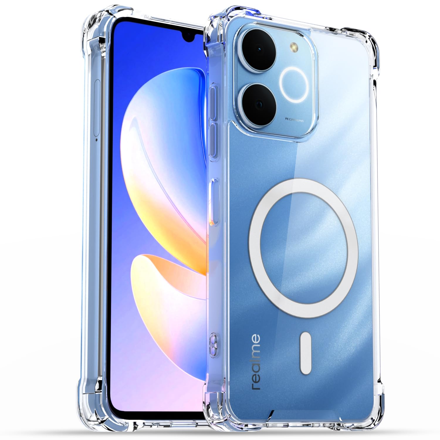 Realme Narzo 80 Lite 4G/C71 5G MagSafe mobile cover in transparent mag-safe by Pikkme