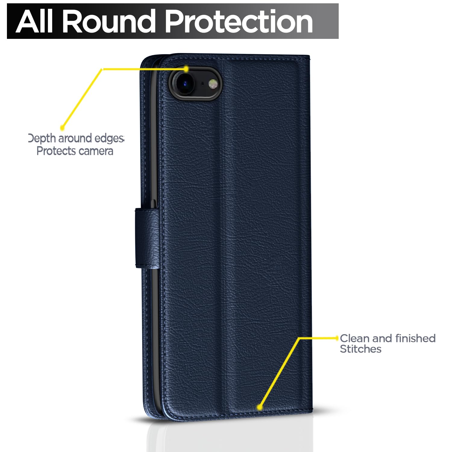 iPhone 7/8 flip cover in blue by Pikkme – photo 3