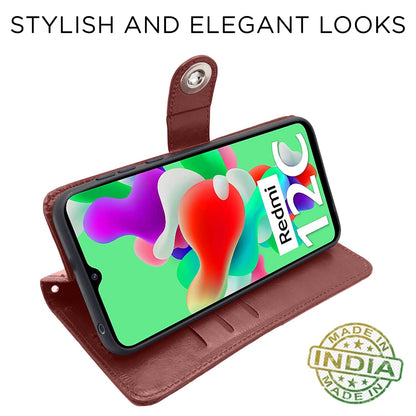 Pikkme Redmi 12C/Poco C55 brown flip cover – photo 5