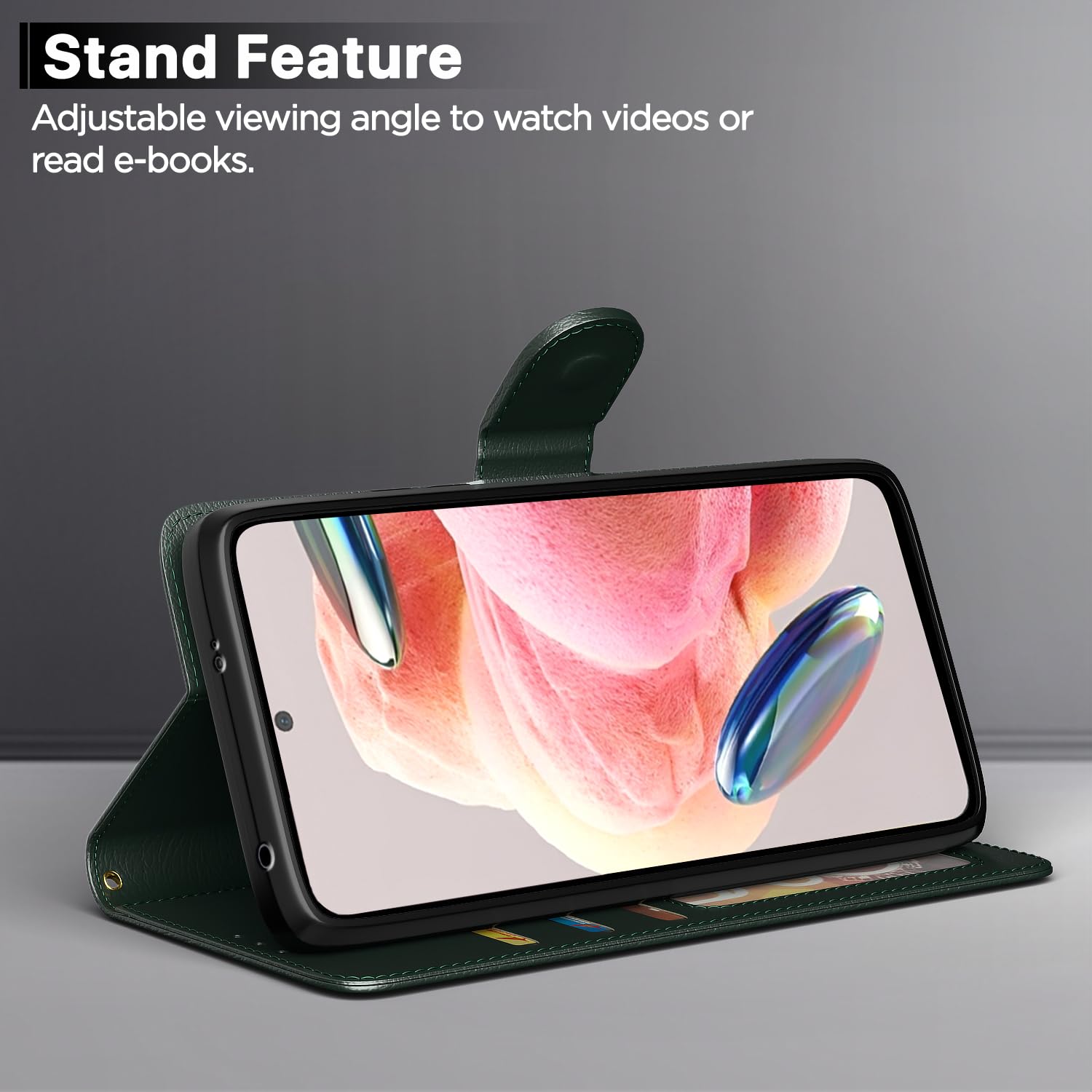 Pikkme green mobile flip cover for Redmi Note 12 4G – photo 3