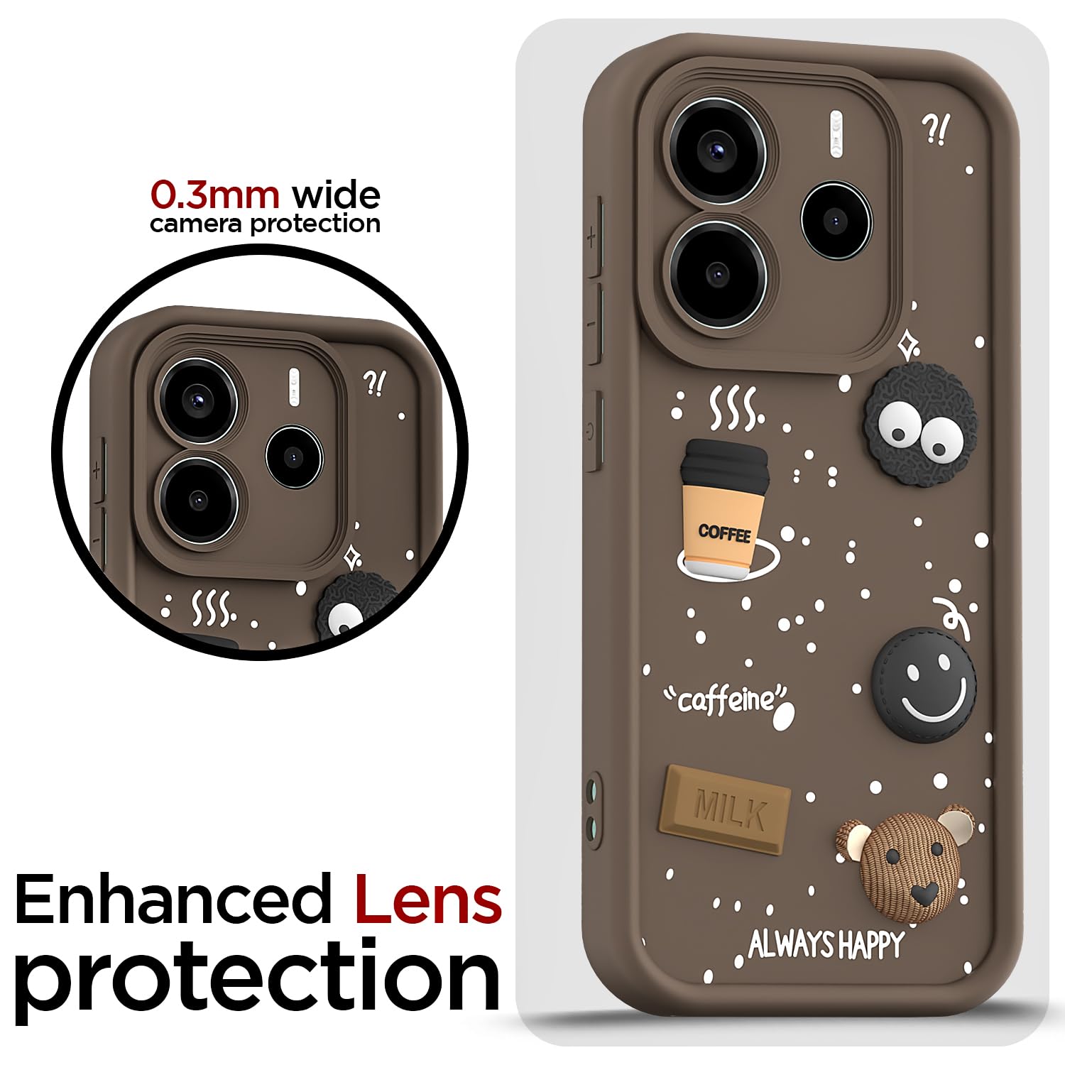 Redmi Note 14 5G/3D phone cover in brown by Pikkme – photo 5