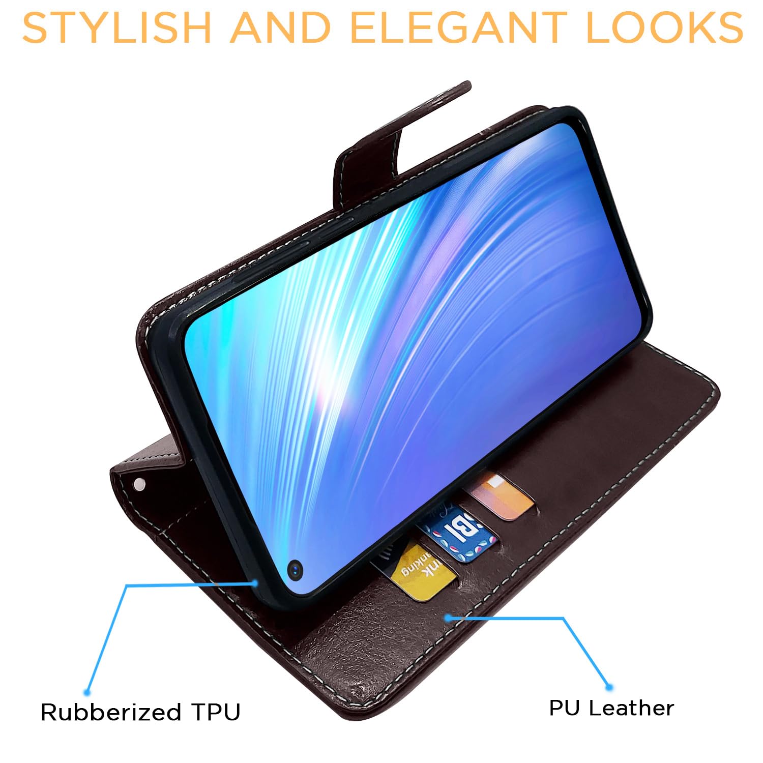 Realme 6/6i wallet flip cover in coffee & brown by Pikkme – photo 5