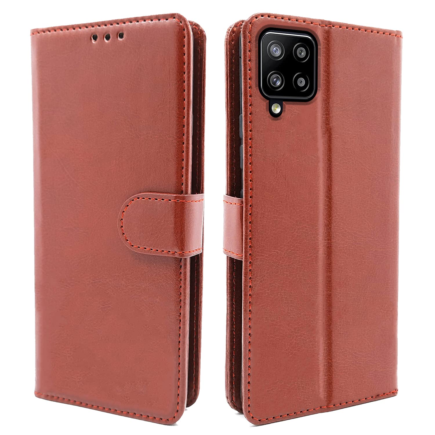 Samsung M42 Wallet mobile flip cover in brown by Pikkme