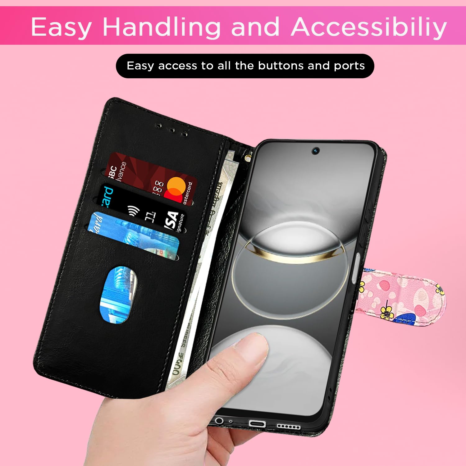 Tecno Spark 30C 5G mobile flip cover in pink flower by Pikkme – photo 7
