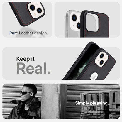 Pikkme iPhone 13 Luxe Series Velvet Inner Finish with PU Leather Back Case (Black)