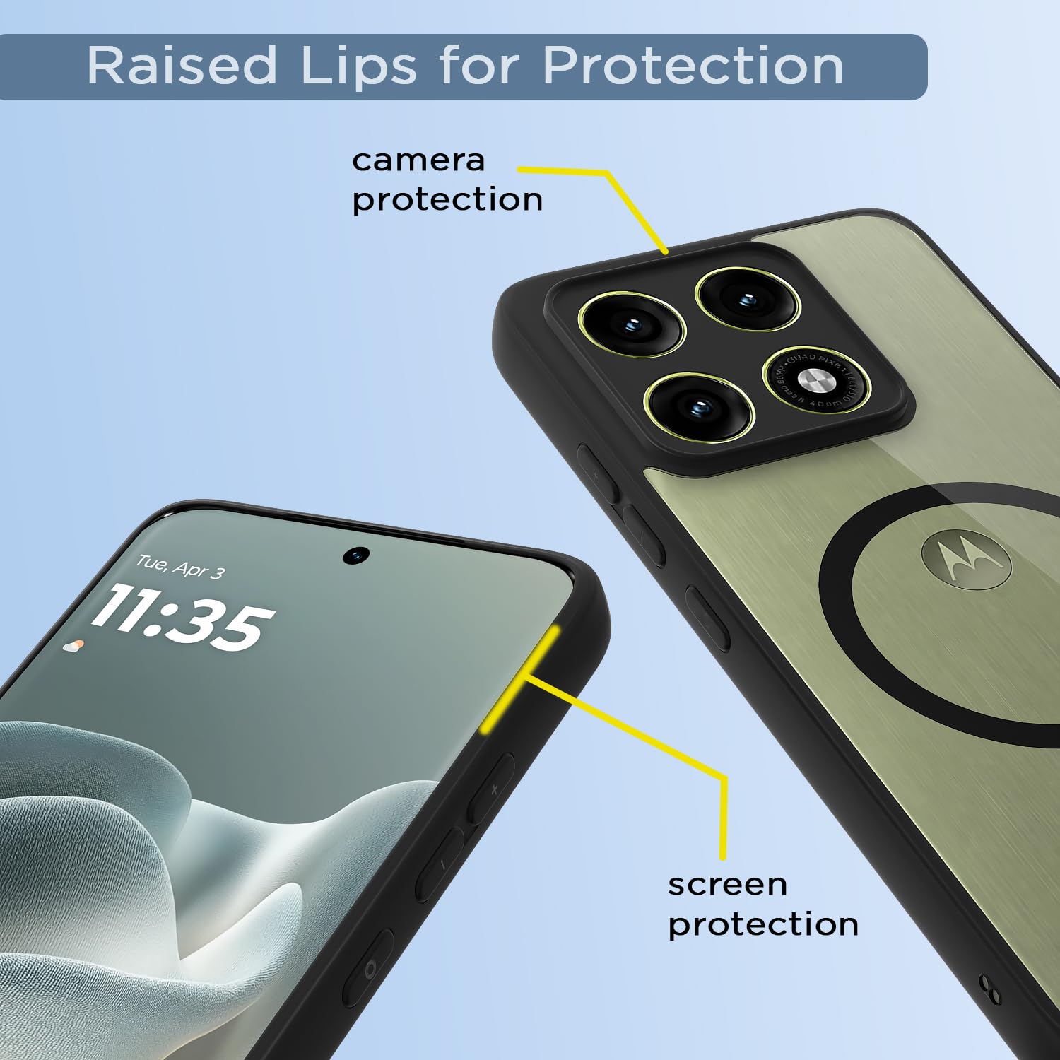 Pikkme black mag-safe phone cover for Moto Edge 70 Pro 5G – photo 4