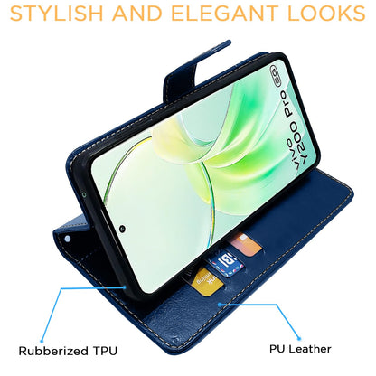 Pikkme Vivo Y200 Pro 5G blue & brown wallet flip cover – photo 3