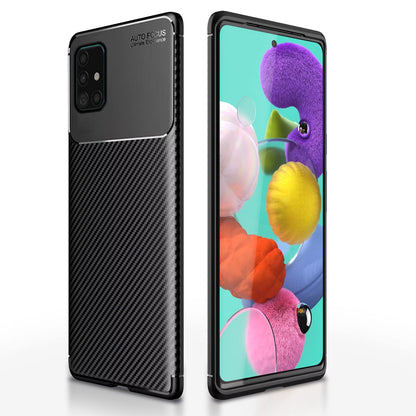 Pikkme black Carbon back cover for Samsung A51