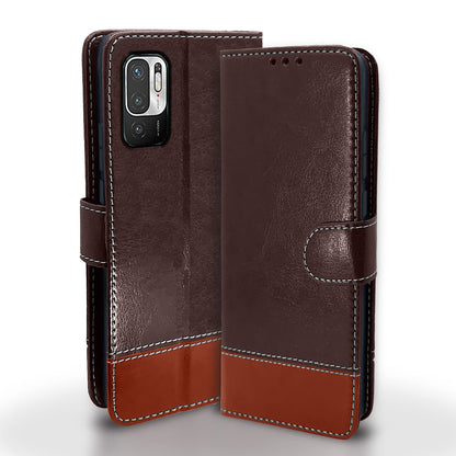 Pikkme Redmi Note 10T/Poco M3 Pro 5G coffee & brown wallet flip cover
