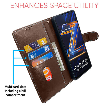 Brown & coffee Magnetic flip cover for iQOO Z5 5G – Pikkme – photo 3